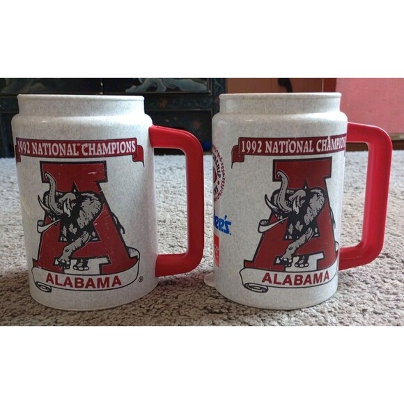 Vintage University of Alabama Crimson Tide Insulated Mug Cup LOT OF 2 BAMA - Picture 1 of 6